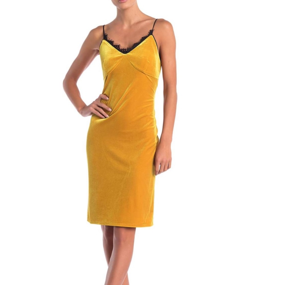 ⭐️NEW Velour Yellow Dress